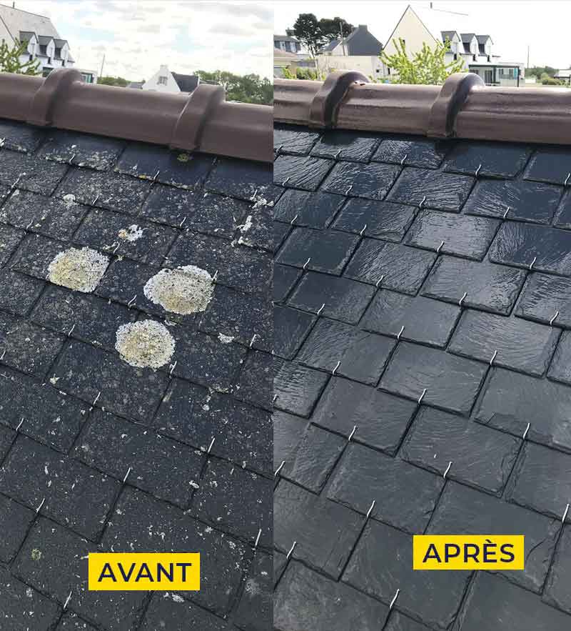 Nettoyage toiture - COUVREUR PRO REF : Couvreur Morbihan et Finistère… : Nettoyage, démoussage traitement anti mousse toiture et peinture hydrofuge colorée toit dans le Morbihan 56 et le Finistère 29