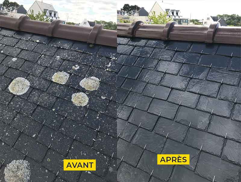 Nettoyage toiture - COUVREUR PRO REF : Couvreur Morbihan et Finistère… : Nettoyage, démoussage traitement anti mousse toiture et peinture hydrofuge colorée toit dans le Morbihan 56 et le Finistère 29